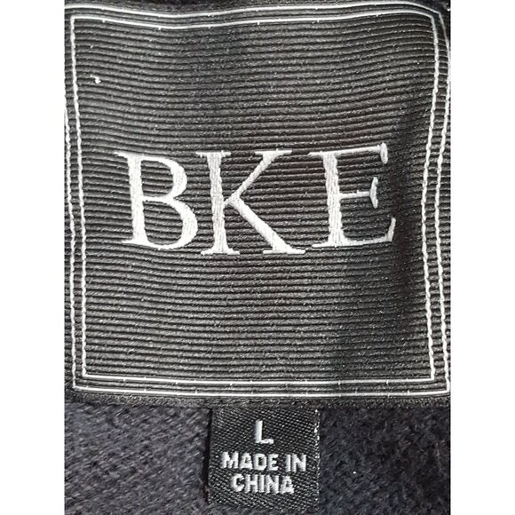 BKE Buckle Quarter Zip Sweater Men Size L Mock Neck Distressed Style Long Sleeve - Picture 9 of 13